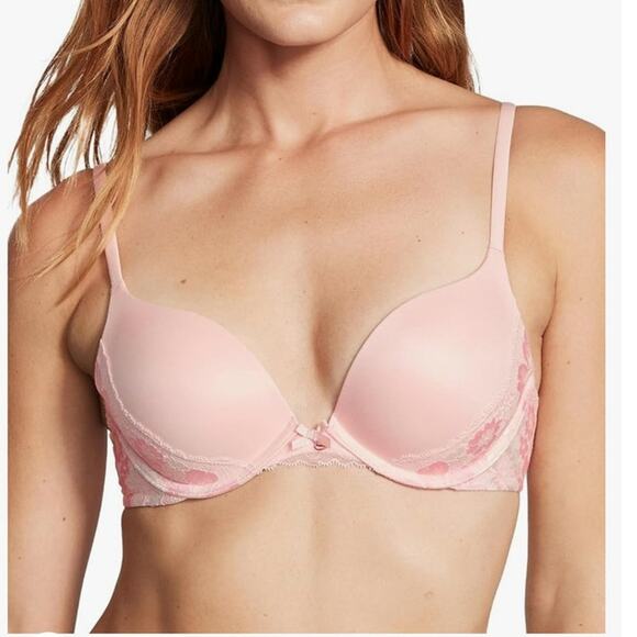 Victoria's Secret Everyday Comfort Push Up Bra Pink Lace 38D NWT - Picture 1 of 9